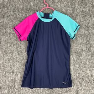 Eddie Bauer Rashgaurd Girls L Microfiber Stretch Beachy Hula Swimwear‎ Swim